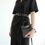 Women's Crossbody Bag Rectangular Top Handle Turn Lock – Going Out