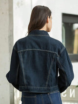 Women's Denim Jacket Cropped Button Front Long Sleeve – Night Party