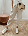 Women's Drawstring Pants Tapered Leg Side Pockets – Daytime Travel