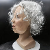 Women's Elderly Mask Full Face Curly Hair – Halloween Costume Gathering