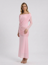 Women's Fall Wedding Guest Dress Off Shoulder Long Sleeve – Dinner Party