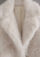 Women’s Faux Fur Coat Shawl Collar Long Sleeve – Holiday Evenings