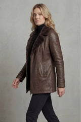 Women’s Faux Fur Leather Jacket Zip Front Side Pockets – Weekend Gatherings