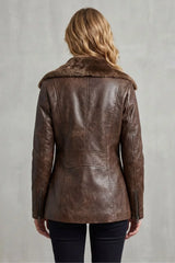 Women’s Faux Fur Leather Jacket Zip Front Side Pockets – Weekend Gatherings