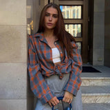 Women's Flannel Shirt Plaid Button Front Chest Pocket – Coffee Runs