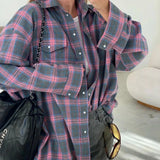 Women's Flannel Shirt Plaid Button Front Chest Pocket – Coffee Runs