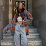 Women's Flannel Shirt Plaid Button Front Chest Pocket – Coffee Runs