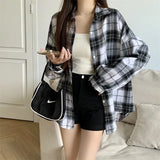 Women's Flannel Shirt Plaid Button Front Drop Shoulder – Study Days