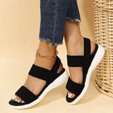 Women's Flat Sandals Open Toe Elastic Strap – Casual Summer Everyday