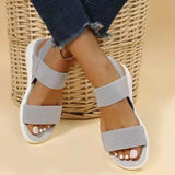 Women's Flat Sandals Open Toe Elastic Strap – Casual Summer Everyday