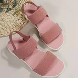 Women's Flat Sandals Open Toe Elastic Strap – Casual Summer Everyday