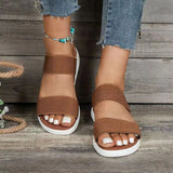 Women's Flat Sandals Open Toe Elastic Strap – Casual Summer Everyday
