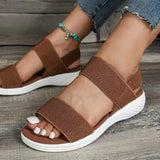 Women's Flat Sandals Open Toe Elastic Strap – Casual Summer Everyday