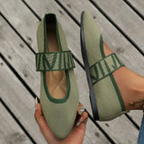 Women's Flat Slip On Shoes Pointed Toe Instep Strap Textured – Modern Casual Look