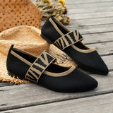 Women's Flat Slip On Shoes Pointed Toe Instep Strap Textured – Modern Casual Look