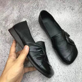 Women's Flat Slip On Shoes Round Toe Knot Detail Low Cut – Relaxed Daily Style