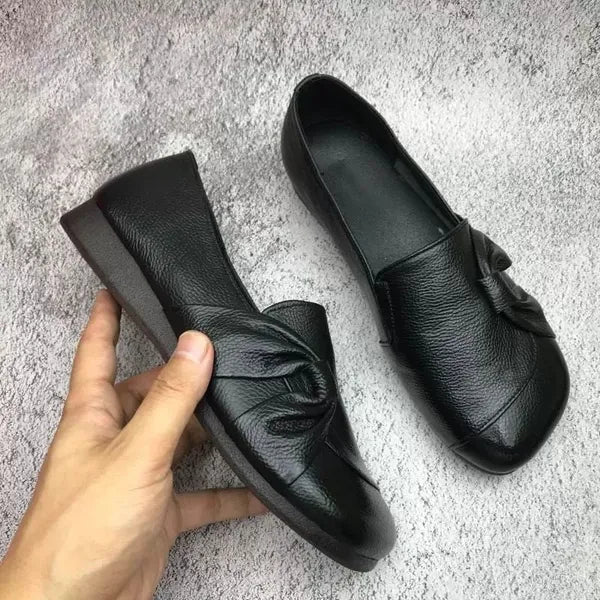 Women's Flat Slip On Shoes Round Toe Knot Detail Low Cut – Relaxed Daily Style