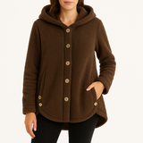 Women’s Fleece Hoodie Button Front Side Pockets Long Sleeves – Farmers’ Market Visits