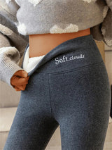 Women’s Fleece-Lined Pants High Waist Wide Waistband Tapered Leg – Winter Travel Days