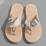 Women's Flip Flops Open Toe Knot Strap Braided Footbed – Resort Wear