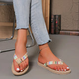 Women's Flip Flops Open Toe Woven Strap Flat Sole – Beach Vacation