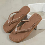Women's Flip Flops Square Footbed Toe Post Strap – Poolside Resort