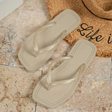 Women's Flip Flops Square Footbed Toe Post Strap – Poolside Resort