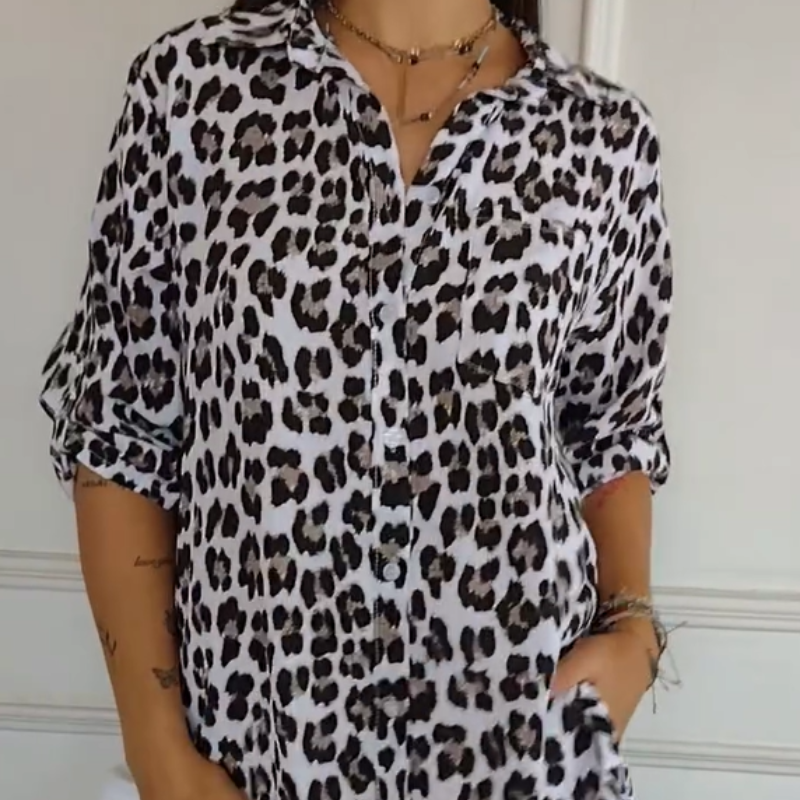 Women's Floral Button Down Shirt Long Sleeve Collar – Summer Wear