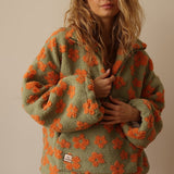 Women's Floral Hoodie Quarter Zip Drop Shoulder – Weekend Outings