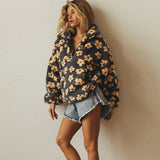 Women's Floral Hoodie Quarter Zip Drop Shoulder – Weekend Outings