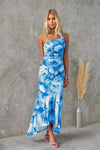 Women's Floral Maxi Dress One Shoulder Ruched Asymmetric Ruffle – Wedding Guest