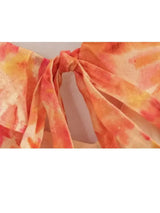 Women's Floral Maxi Dress Ruffle V Neck Cutout Waist – Wedding Guest