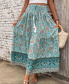Women's Floral Maxi Skirt Elastic Waist – Summer Wear