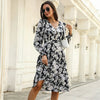 Women's Floral Midi Dress Button Front Long Sleeve – Garden Party Casual