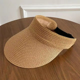 Women's Foldable Wide Brim Sun Hat Open Top Back Strap – Outdoor Brunch