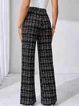 Women's Geometric Print Wide Leg Pants High Waist Pull-On – Night Party