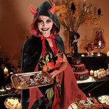 Women's Halloween Vampire Costume Hooded Cape Horn Detail – Costume Ball