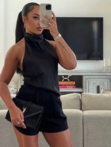 Women's Halter Neck Top Sleeveless Plunge – Night Style
