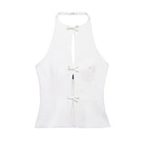 Women's Halter Top Cut Out Sleeveless Cropped – Going Out