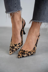 Women's High Heel Pumps Leopard Print Pointed Toe Stiletto Slingback – Night Out
