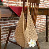 Women's Hollow Weave Crochet Bag Shoulder Straps – Daily Use