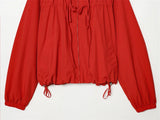 Women's Hooded Windbreaker Jacket Zip Front Gathered Hem – Weekend Walks