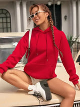Women's Hoodie Drawstring Long Sleeve Kangaroo Pocket – City Streetwear