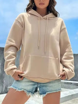 Women's Hoodie Drawstring Long Sleeve Kangaroo Pocket – City Streetwear