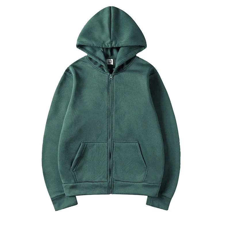 Women's Hoodie Full Zip Front Pocket Ribbed Hem – Everyday Streetwear