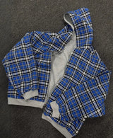 Women's Hoodie Plaid Zip Front Dropped Shoulder – Streetwear Layered Look
