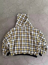 Women's Hoodie Plaid Zip Front Dropped Shoulder – Streetwear Layered Look