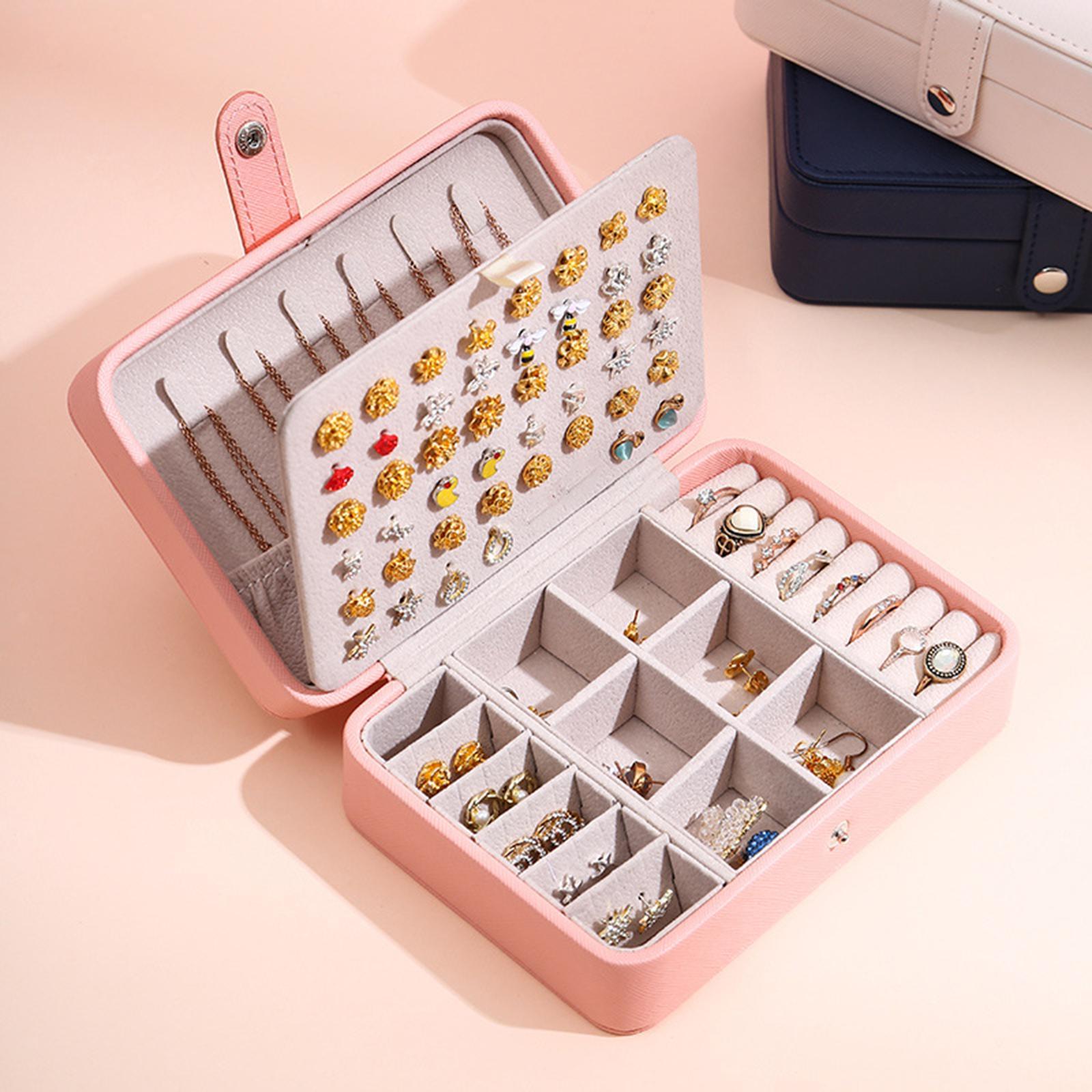 Women's Jewelry Box Flip Top Earring Board Ring Rolls – Vanity Setup