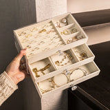 Women's Jewelry Box Layered Clear Lid Drawers Compartments – Vanity Display