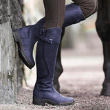 Women's Knee-High Boots Buckle Strap Round Toe – Country Fair Visits